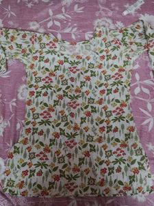 Floral Print Cotton Kurta