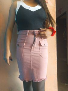 🌸😍Dusty Rose Denim Mini Skirt😍🌸