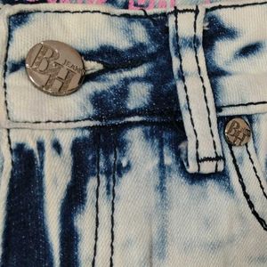 Distressed Acid Wash Denim Shorts