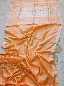 Flowy Pure Silk Tussar Mulberry Banarasi