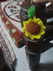 Crocheted Sunflower Keychain