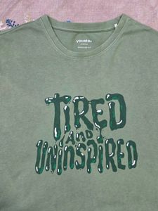 YOUSTA Men Typographic Print Regular Fit T-Shirt