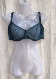 I. Sheer Teal Balconette Bra
