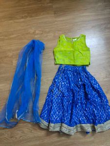 Vibrant Blue Lehenga Choli Set with Dupatta