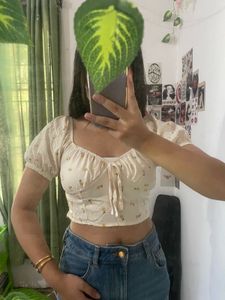 Cute Cropped Puff Sleeve Top
