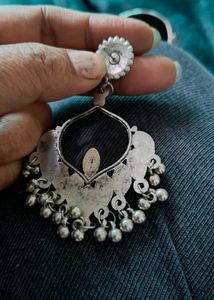 Silver Oxidized Statement Earrings