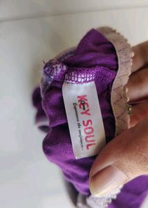 Purple Bikini Briefs with Bow Detail