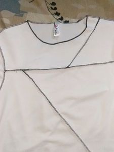 Crop Tops Stitched Curved Heem