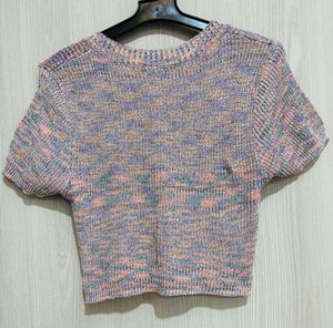 Colorful Knit Crop Top