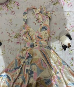 Y2k Halter Neck Midi Dress