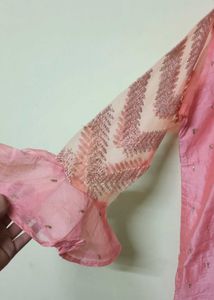 Elegant Pink Kurta with Sequins