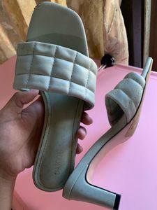 Quilted Strap Heeled Slides
