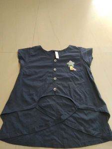 Stylish Navy Blue Kurta with Applique