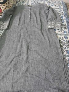 Gray Button-Down  Kurta