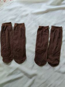New Nylon Socks (2 Pairs) dark brown