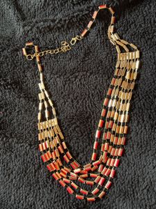 Stunning Red Beaded Necklace Set