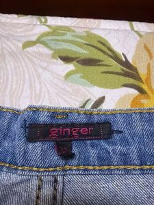 Blue Denim shorts with Pearl detailing