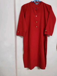 Elegant Red Kurti with 3/4 Sleeves