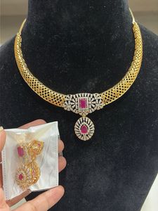 Brand new Elegant Ruby & Diamond Necklace Set