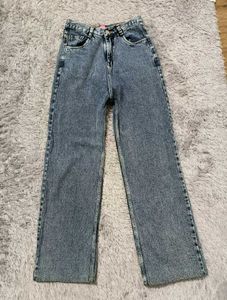 Vintage Wash Wide Leg Jeans