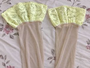 Sheer Leggings with Lace Trim