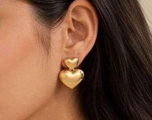 Chic Double Heart Drop Earrings
