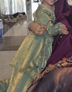 Elegant Green Girls' Ethnic Set
