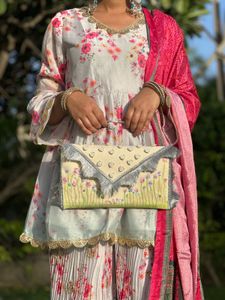 Handmade luxury Floral Clutch Bag