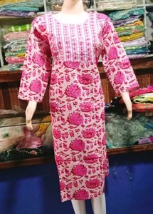 Pure Malmal Cotton Kurti For Women
