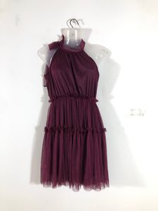 Elegant Tulle Halter Neck Dress