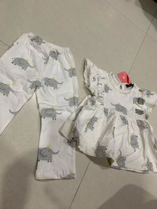 Cute Elephant Print Pajama Set
