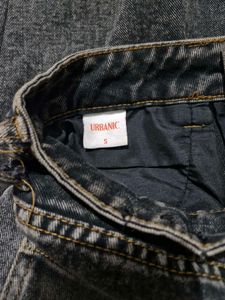 Stylish Washed black Wide-Leg Jeans
