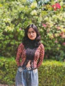 Leopard Print Lace Trim Crop Top