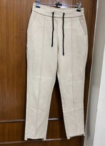 Korean Beige Drawstring Pants