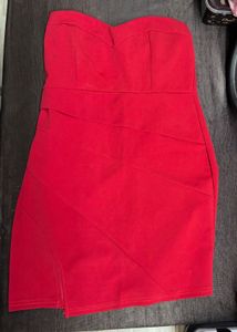 Stunning Red Strapless Mini Dress