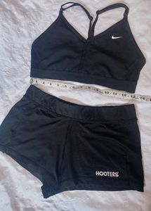 Nike Black Sports Bra with hooter shorts