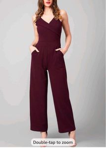 Stylish Burgundy Jumpsuit size L