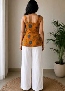 Floral Print Square Neck short kurta