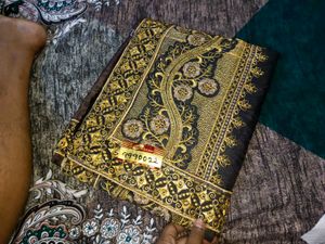 Elegant Black Saree with Gold Embroidery