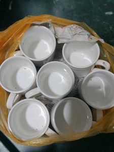 Set of 6 White Ceramic Mugs