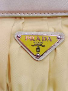 OG PRADA Yellow Tessuto Gaufre Frame HandBag