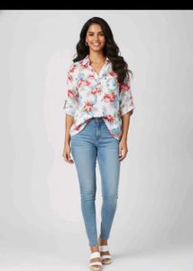 Embroidered Black Top &amp; Floral to