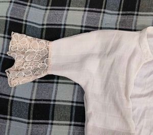 Sheer Duster with Floral Accent