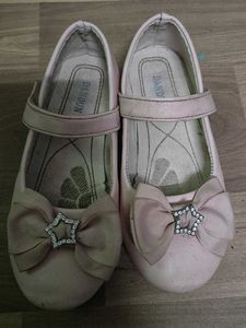 Girls' Pink Bow Ballet Flats size 30 5-6 years