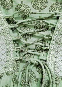 Elegant Green Lace-up Tunic Top
