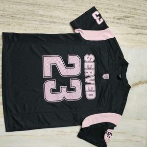 Black Jersey Style T-Shirt