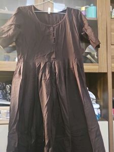 Classic Brown Fit &amp; Flare Midi Dress