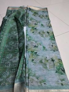 Grey colour floral design saree...