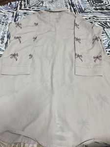 Cute Bow Print embroidered Cordset