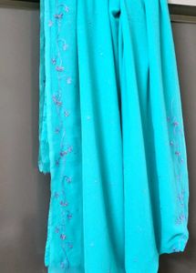 Teal Embellished Saree